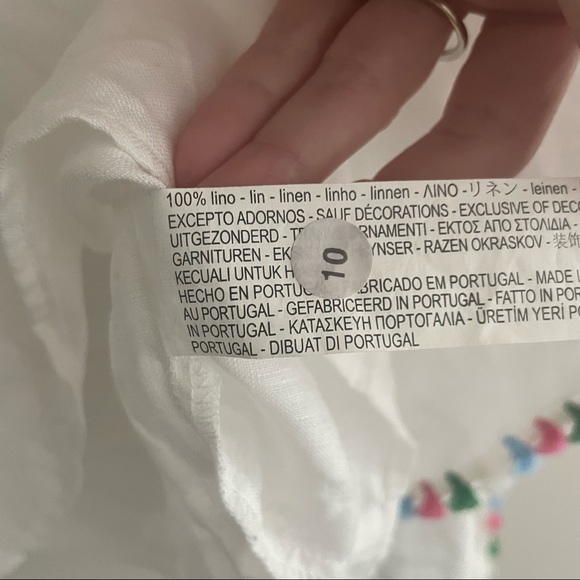 Zara Linen Bell Sleeve Blouse size XS - Picture 7 of 11